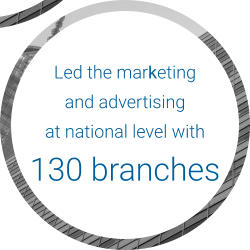 Led the marketing  and advertising   at national level with  130 branches